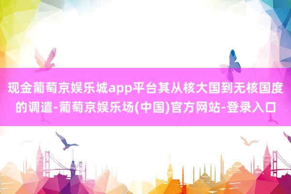 现金葡萄京娱乐城app平台其从核大国到无核国度的调遣-葡萄京娱乐场(中国)官方网站-登录入口