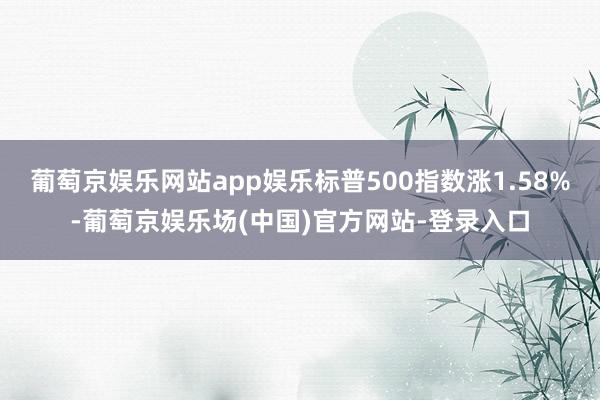 葡萄京娱乐网站app娱乐标普500指数涨1.58%-葡萄京娱乐场(中国)官方网站-登录入口