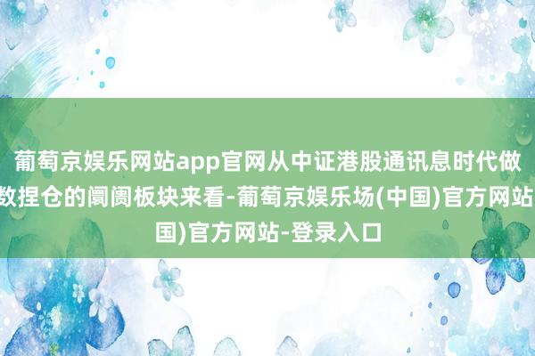 葡萄京娱乐网站app官网从中证港股通讯息时代做事空洞指数捏仓的阛阓板块来看-葡萄京娱乐场(中国)官方网站-登录入口