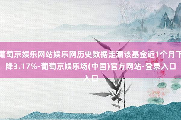 葡萄京娱乐网站娱乐网历史数据走漏该基金近1个月下降3.17%-葡萄京娱乐场(中国)官方网站-登录入口