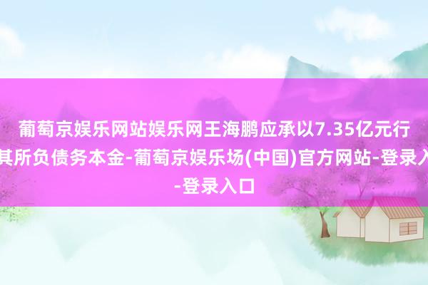 葡萄京娱乐网站娱乐网王海鹏应承以7.35亿元行动其所负债务本金-葡萄京娱乐场(中国)官方网站-登录入口