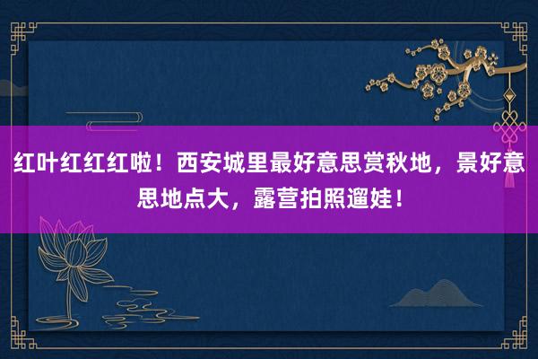 红叶红红红啦！西安城里最好意思赏秋地，景好意思地点大，露营拍照遛娃！