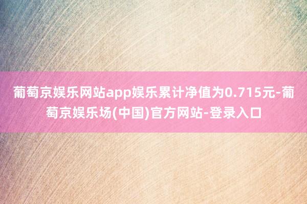 葡萄京娱乐网站app娱乐累计净值为0.715元-葡萄京娱乐场(中国)官方网站-登录入口