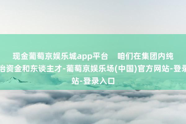 现金葡萄京娱乐城app平台    咱们在集团内纯真诊治资金和东谈主才-葡萄京娱乐场(中国)官方网站-登录入口