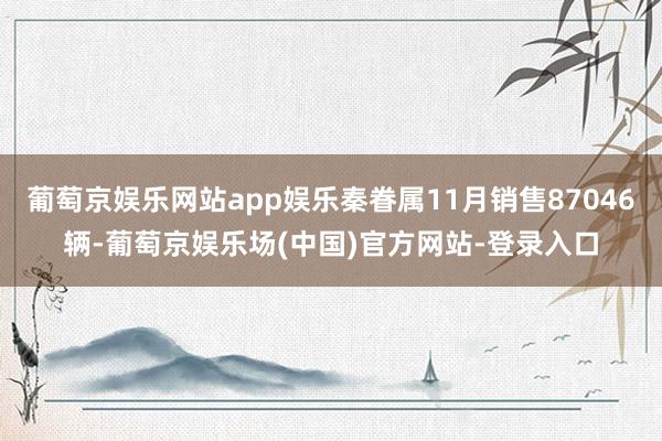 葡萄京娱乐网站app娱乐秦眷属11月销售87046辆-葡萄京娱乐场(中国)官方网站-登录入口