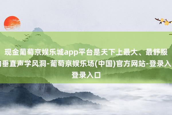 现金葡萄京娱乐城app平台是天下上最大、最舒服的垂直声学风洞-葡萄京娱乐场(中国)官方网站-登录入口