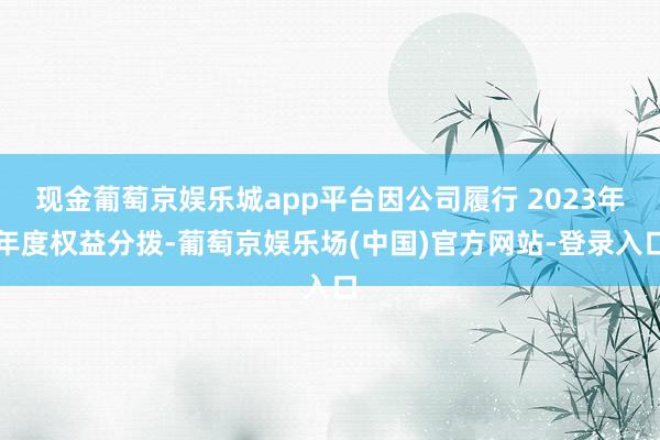 现金葡萄京娱乐城app平台因公司履行 2023年年度权益分拨-葡萄京娱乐场(中国)官方网站-登录入口