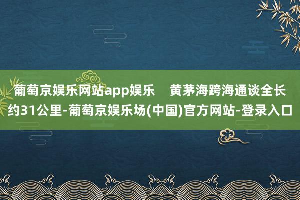 葡萄京娱乐网站app娱乐    黄茅海跨海通谈全长约31公里-葡萄京娱乐场(中国)官方网站-登录入口