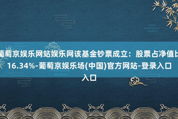 葡萄京娱乐网站娱乐网该基金钞票成立：股票占净值比16.34%-葡萄京娱乐场(中国)官方网站-登录入口